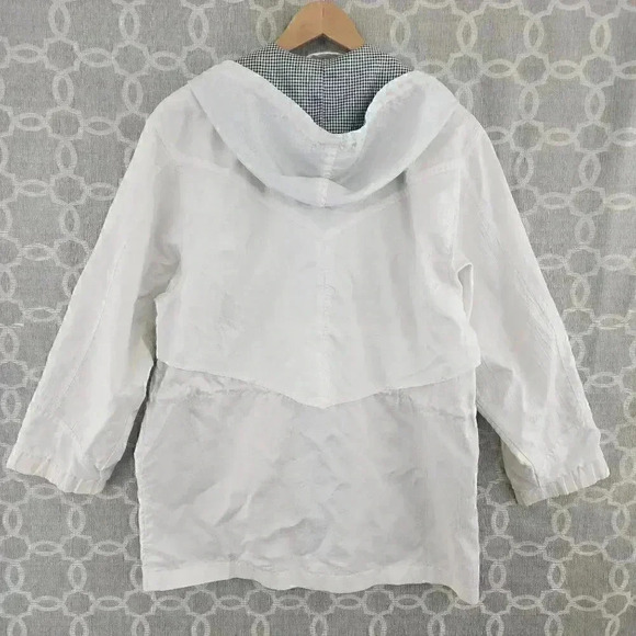 Vintage Current Seen White Hoodie Button Windbreaker Women's M - Picture 2 of 10